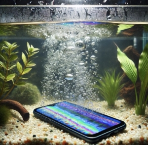 水槽で浸水するiPhoneのイメージ